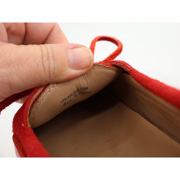 Donald Pliner Harlie Platform Loafer Boat Shoe Slip On Size 10 Red Suede - Picture 13 of 14